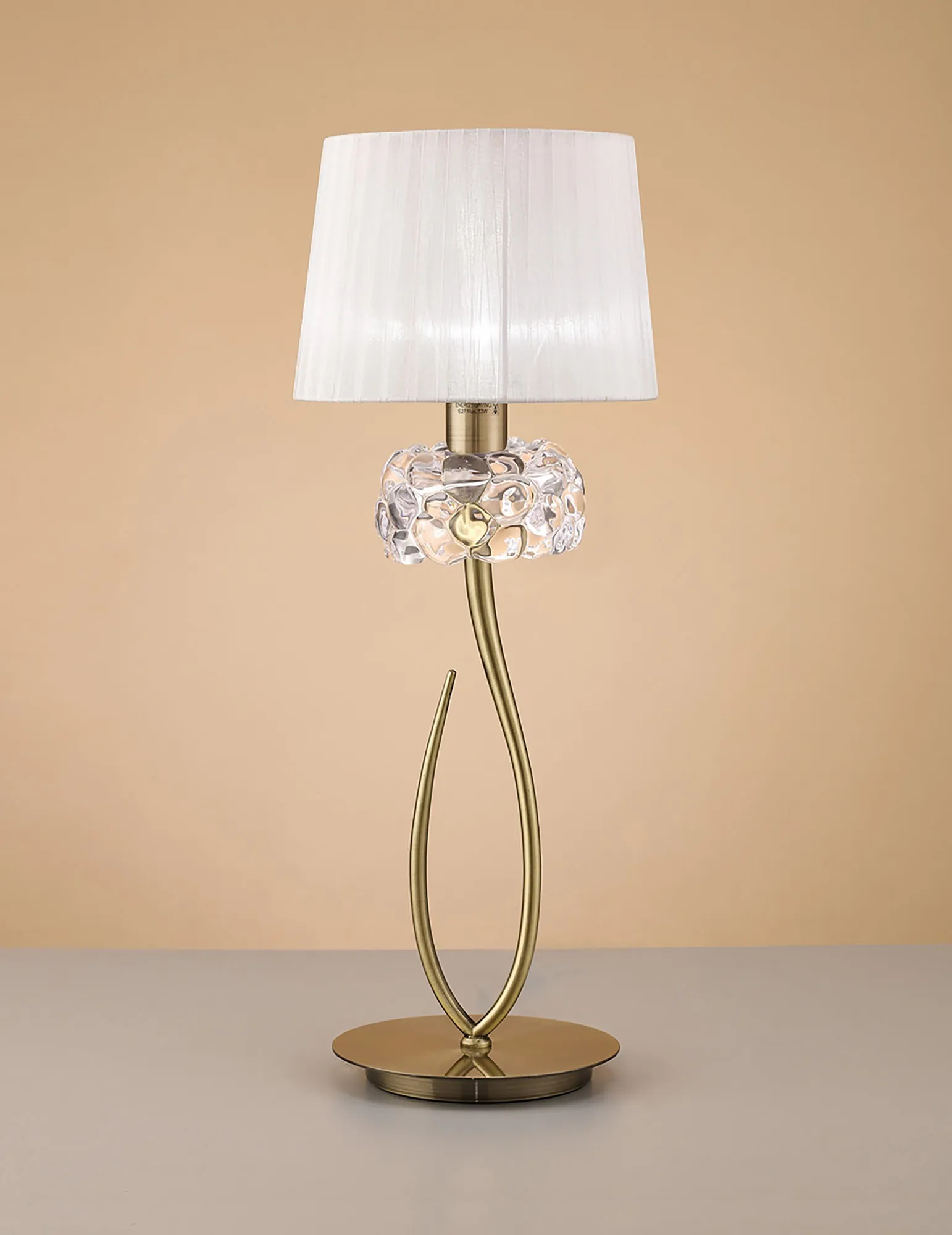 Loewe Antique Brass-White Table Lamps Mantra Shaded Table Lamps